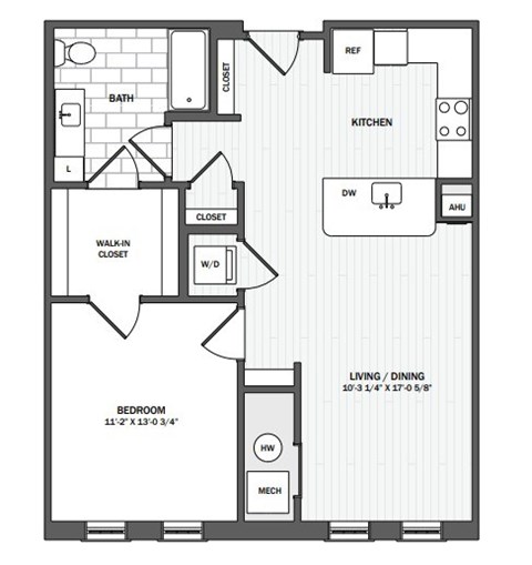A black and white image of a floor plan for a home.
